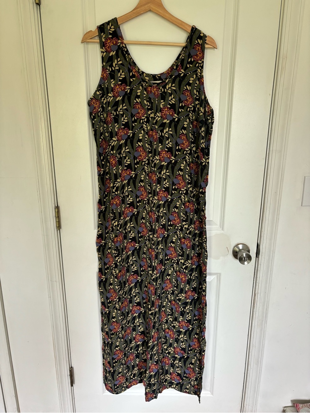 Flax Floral Pull-on Maxi Dress L